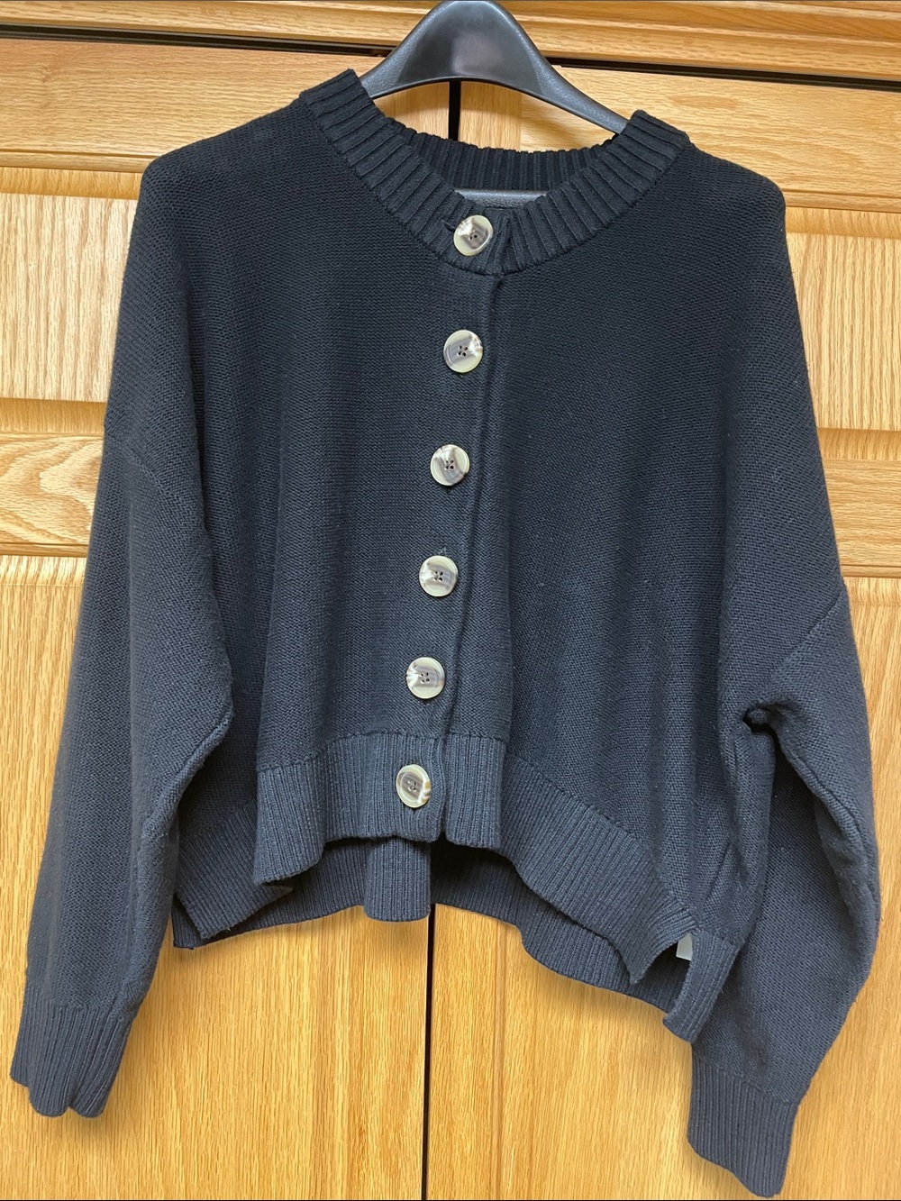 Quince 100% Organic Cotton Cropped Cardigan - Size XL
